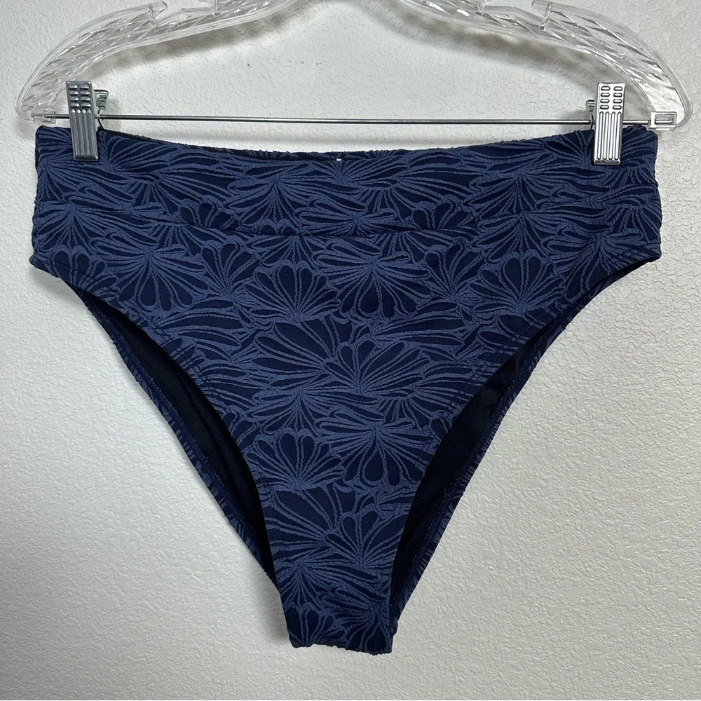 Cupshe Navy Blue High-Waisted Bikini Bottom